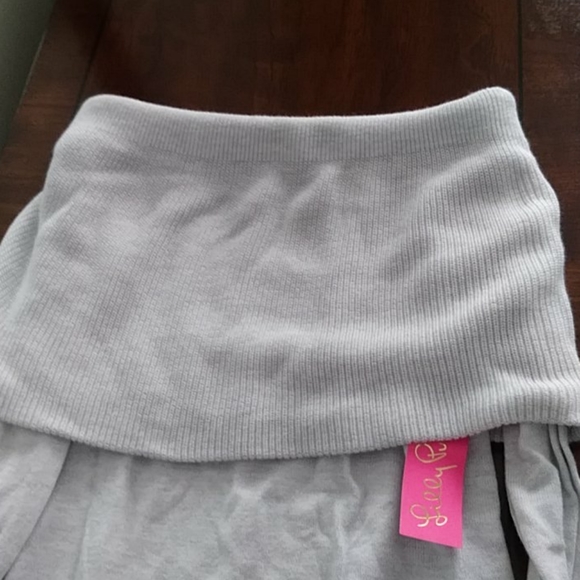 Lilly Pulitzer $128 off shoulder sweater gray s - Picture 4 of 6